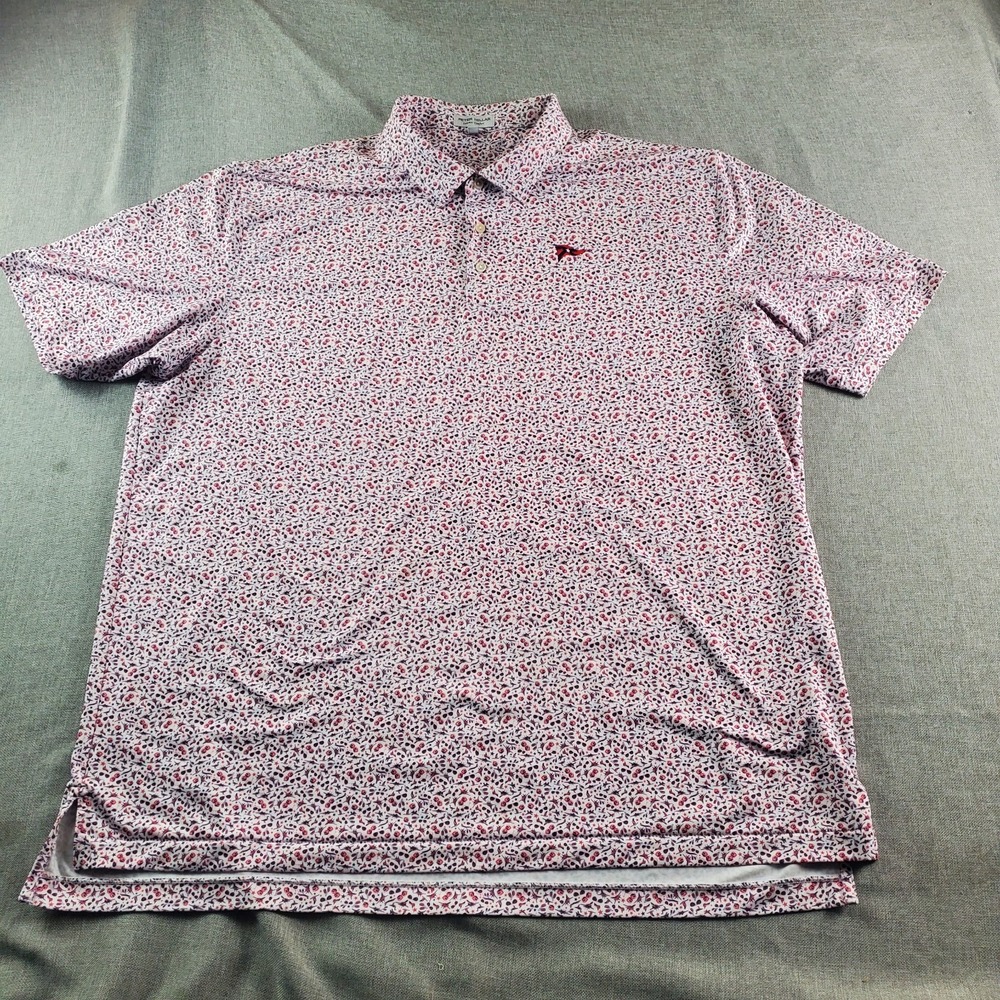 Hull Yacht Peter Millar Summer Comfort Shirt Mens XXL AOP Polo Short Sleeve